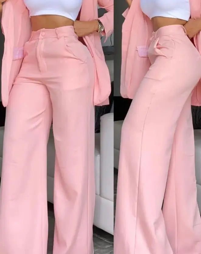 Woman Elegant Blazer Sets New Autumn Fashion Women's Notched Collar