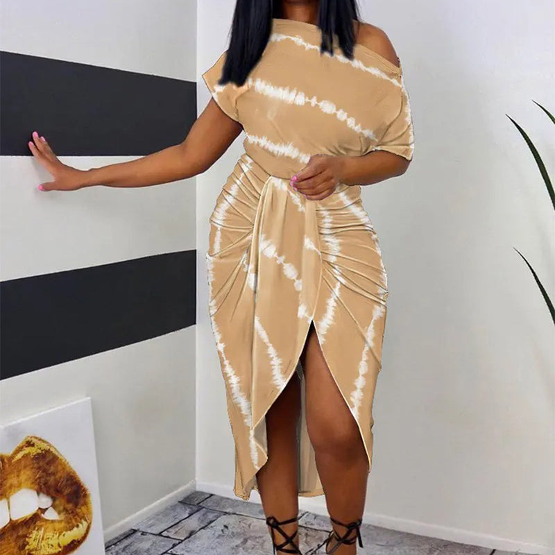 Sexy Slash Neck Irregular Dress