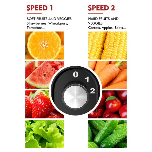 2 Speeds 400W Centrifugal Juicer Extractor with Wide Mouth