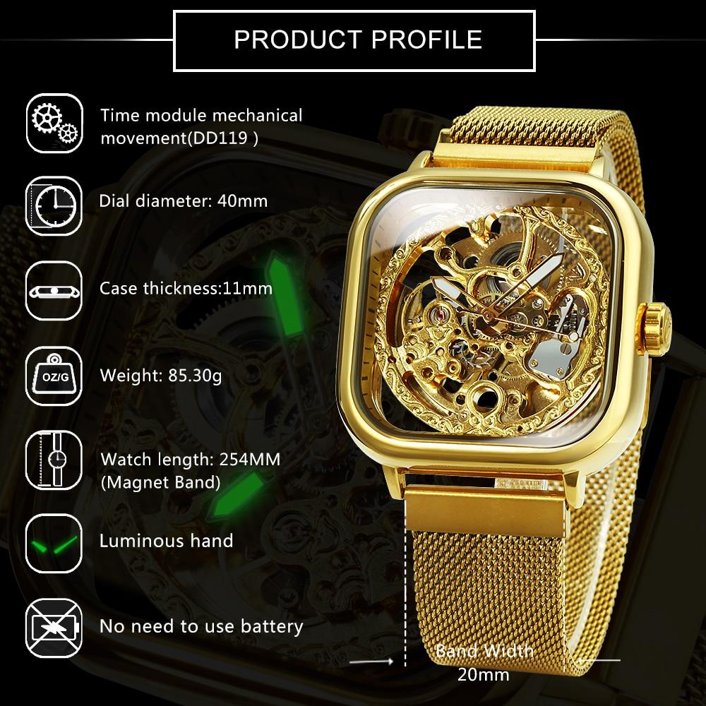 Watches Mens Top Brand Luxury Automatic Mechanical Watch for Men Gold