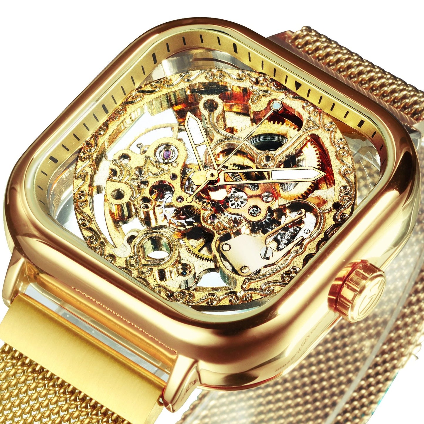 Watches Mens Top Brand Luxury Automatic Mechanical Watch for Men Gold