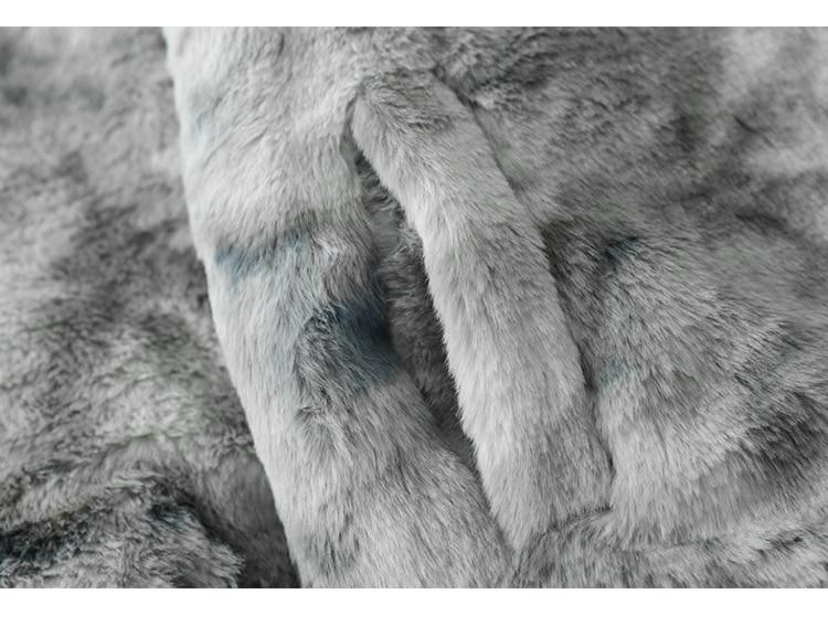 Faux Fur Fleece Winter Jacket Men Tie Dye Printed Fuzzy Jackets Casual