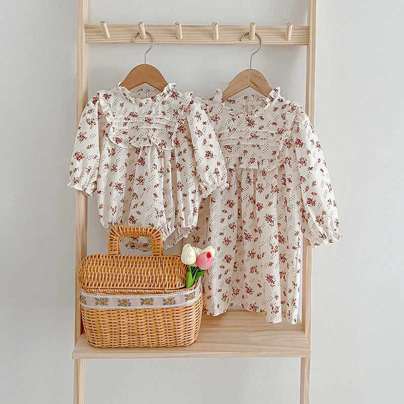 Ditsy Flower Graphic Sisterly Clothes Onesies & Dress